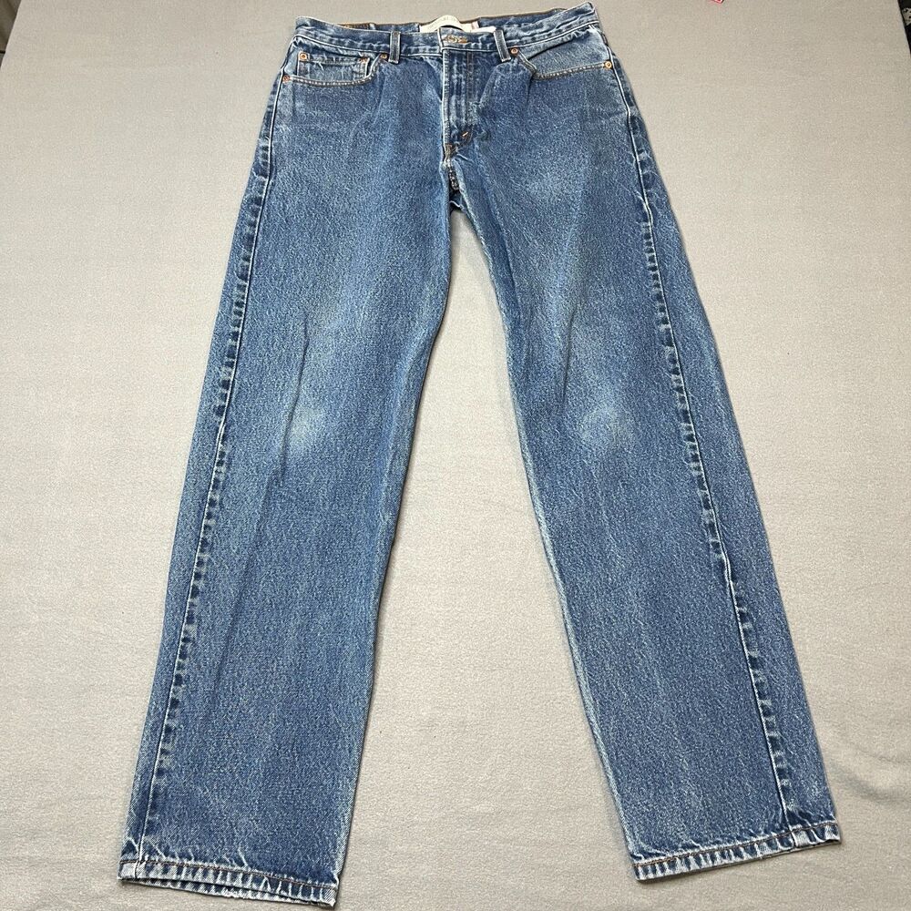 Levi's 550 Jeans Men 34x34 Blue Denim Light Wash Straight Leg Casual Relaxed-Fit